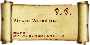 Vincze Valentina névjegykártya