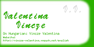 valentina vincze business card